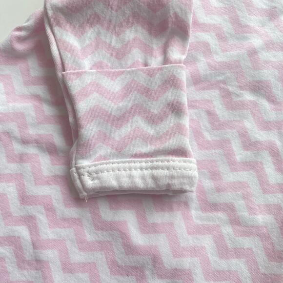 Pink Chevron Baby Sleeper Gown with Bottom Ties - Picture 4 of 4